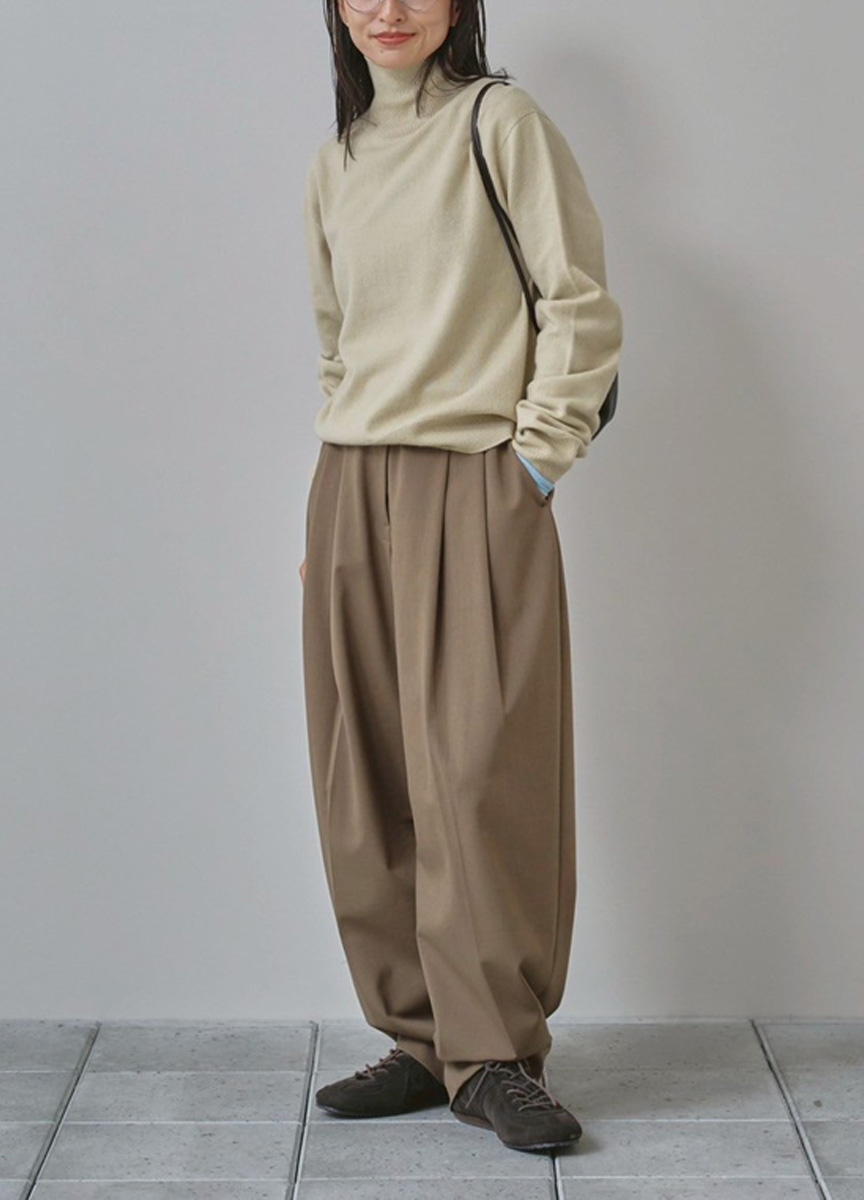 喀什米爾混紡高領毛衣